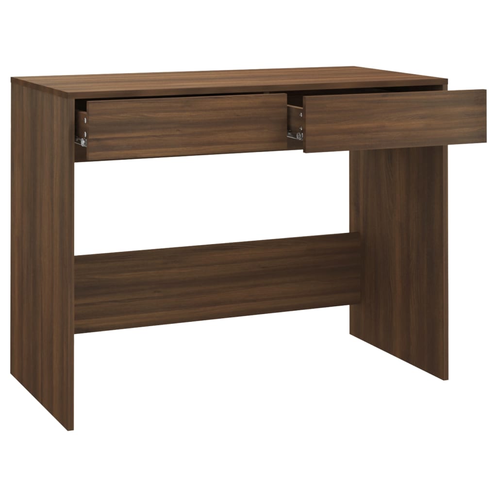 Työpöytä ruskea tammi 101x50x76,5 cm lastulevy - Sisustajankoti.fi