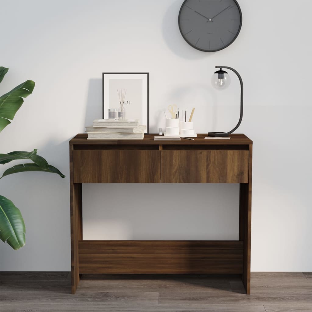 Konsolipöytä ruskea tammi 89x41x76,5 cm lastulevy - Sisustajankoti.fi