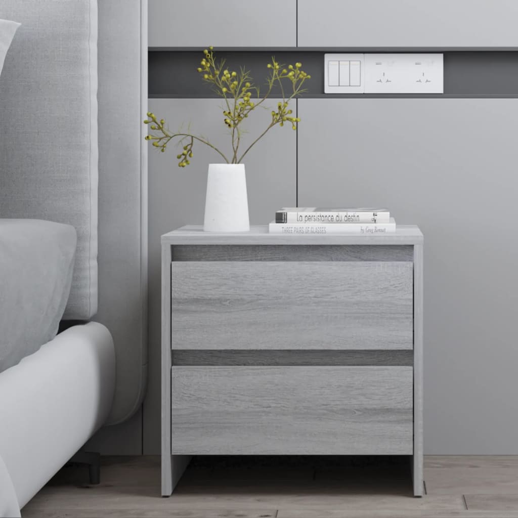 Yöpöydät 2 kpl harmaa Sonoma 45x34,5x44,5 cm - Sisustajankoti.fi