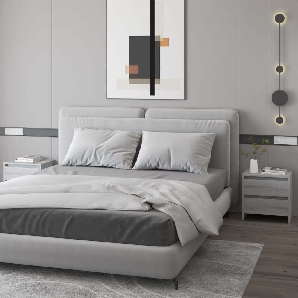 Yöpöydät 2 kpl harmaa Sonoma 45x34,5x44,5 cm - Sisustajankoti.fi