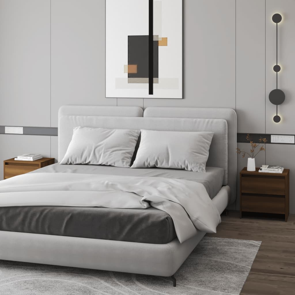 Yöpöydät 2 kpl ruskea tammi 45x34,5x44,5 cm - Sisustajankoti.fi