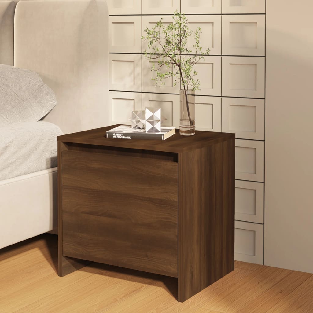 Yöpöydät 2 kpl ruskea tammi 45x34x44,5 cm lastulevy - Sisustajankoti.fi