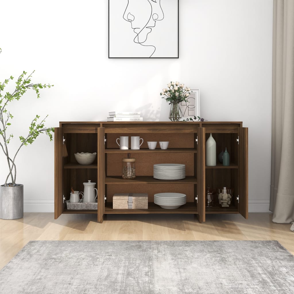 Senkki ruskea tammi 135x41x75 cm lastulevy - Sisustajankoti.fi