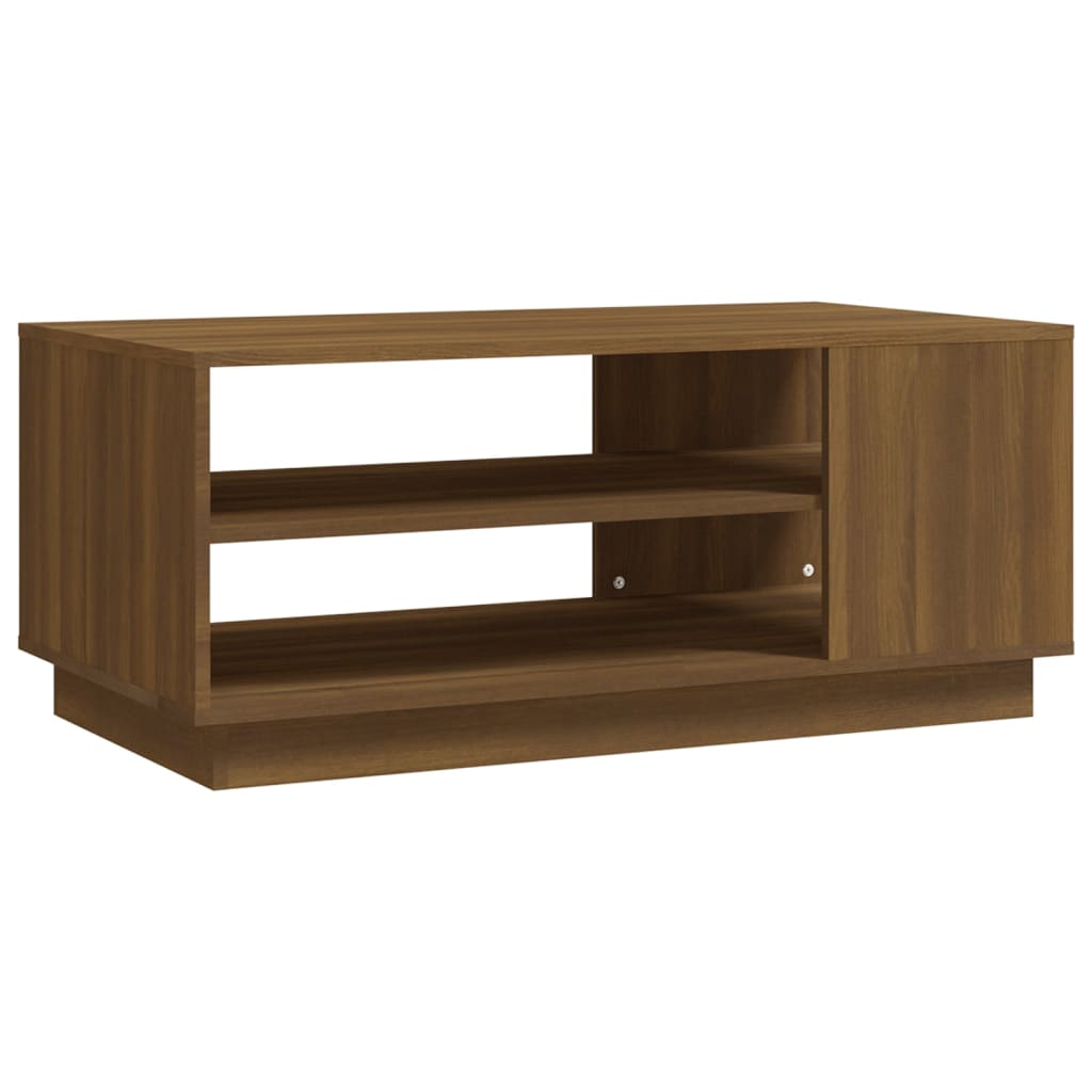 Sohvapöytä ruskea tammi 102x55x43 cm lastulevy - Sisustajankoti.fi