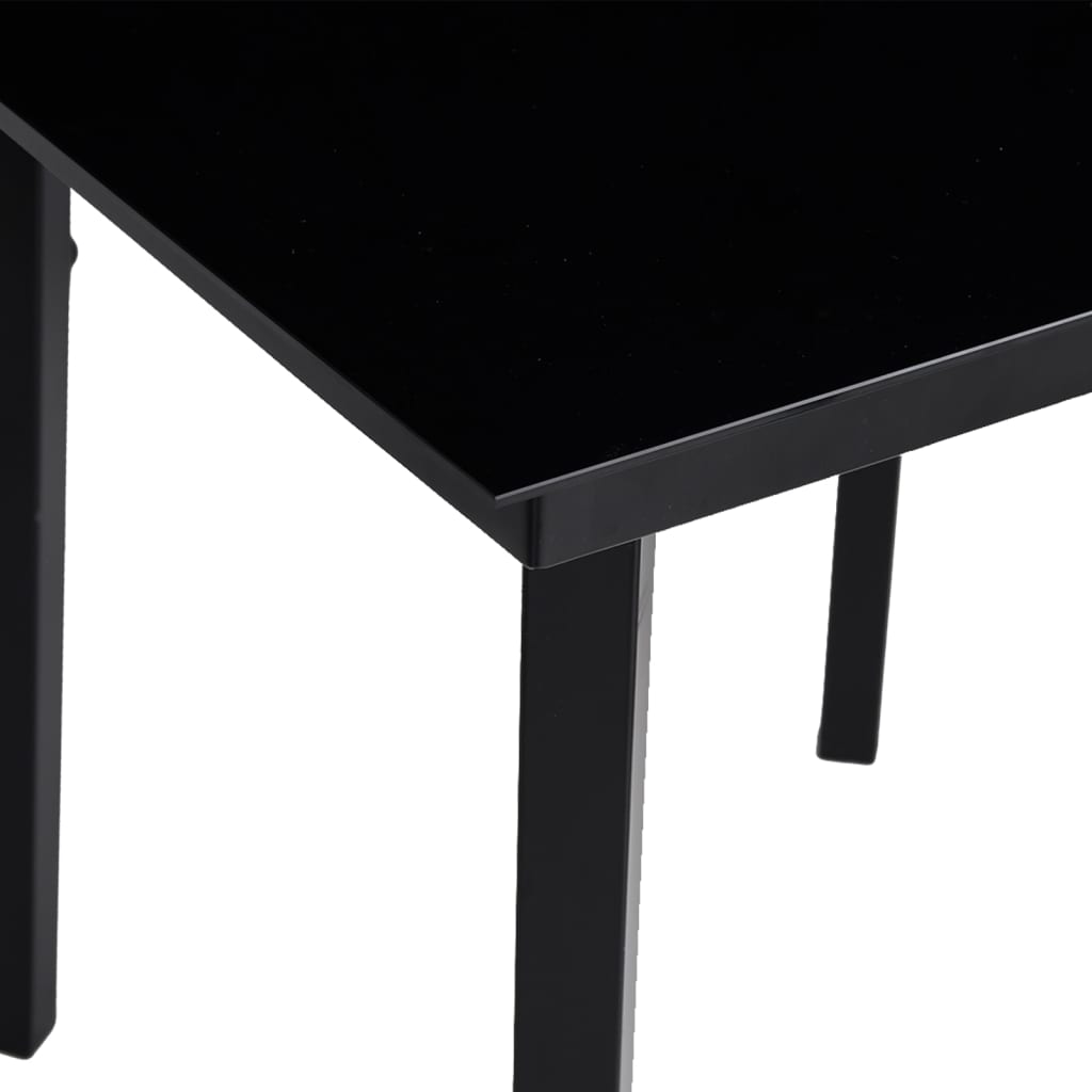 Puutarhan ruokapöytä musta 140x70x74 cm teräs ja lasi - Sisustajankoti.fi