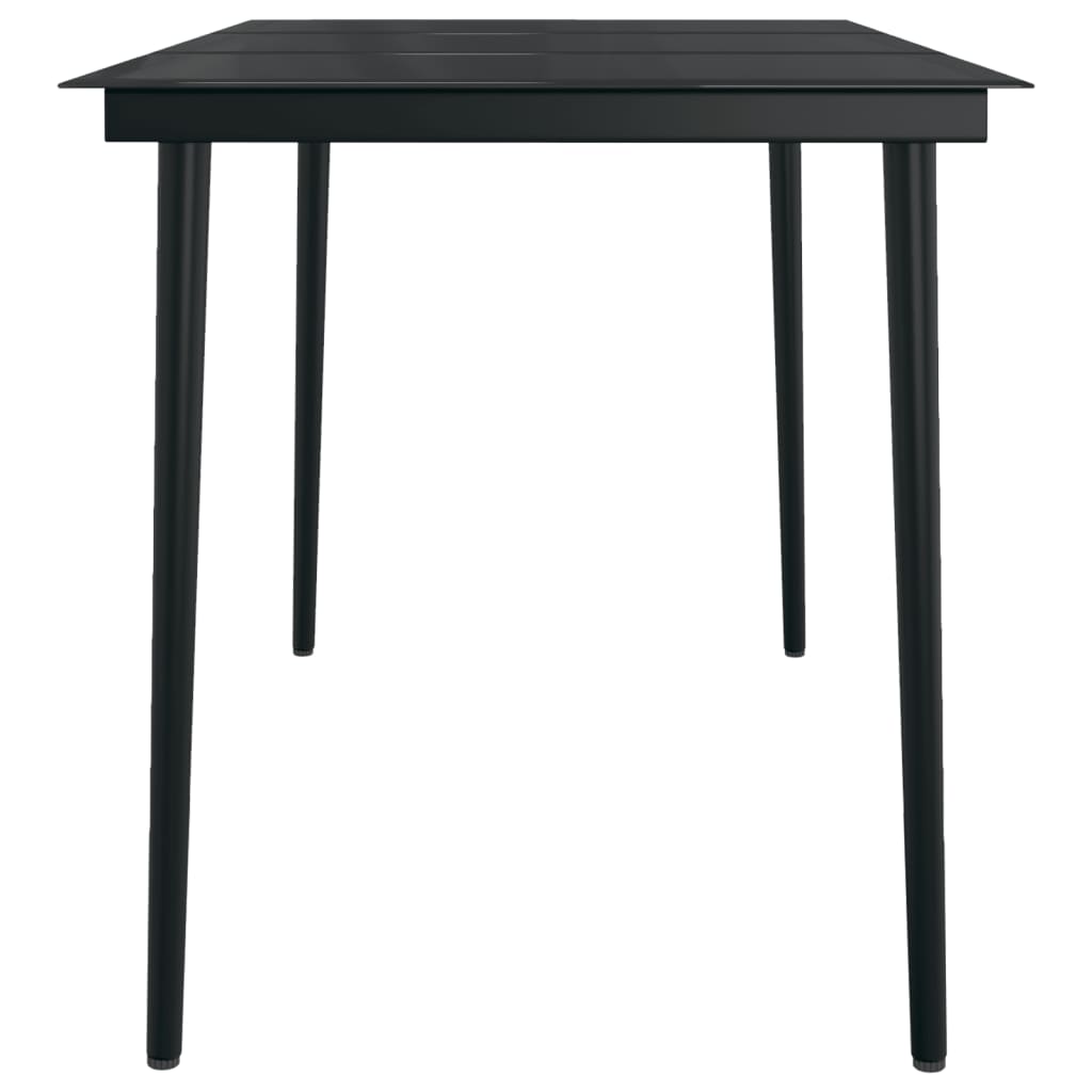 Puutarhan ruokapöytä musta 140x70x74 cm teräs ja lasi - Sisustajankoti.fi