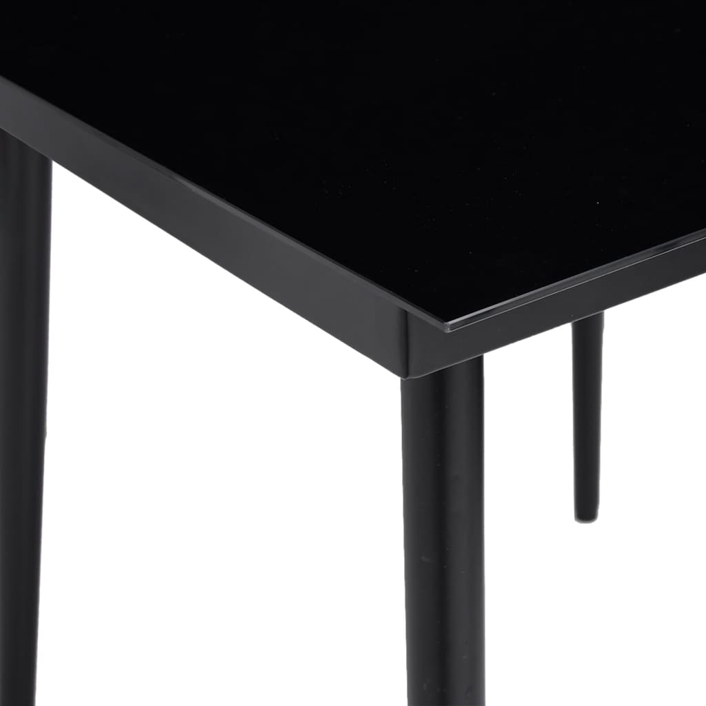 Puutarhan ruokapöytä musta 140x70x74 cm teräs ja lasi - Sisustajankoti.fi