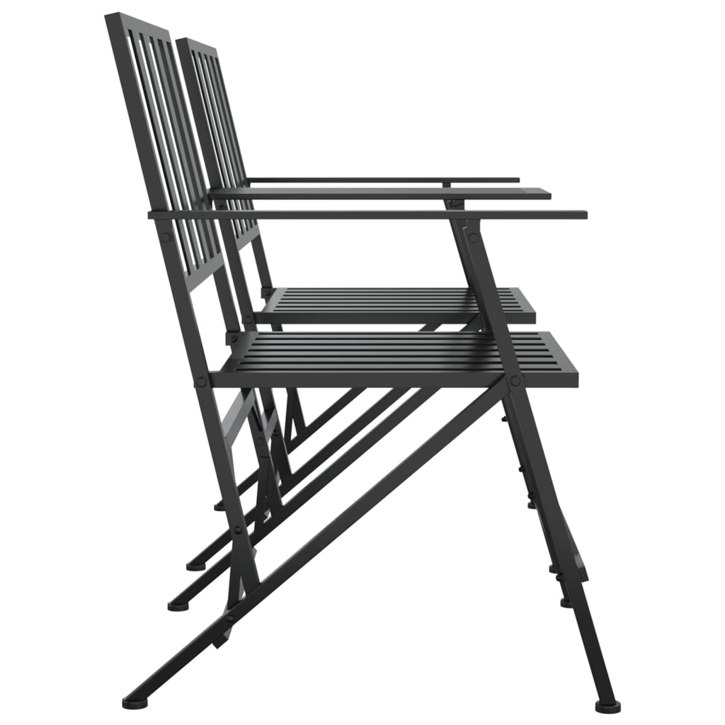 2-istuttava Puutarhapenkki kokoontaittuva 137 cm musta teräs - Sisustajankoti.fi