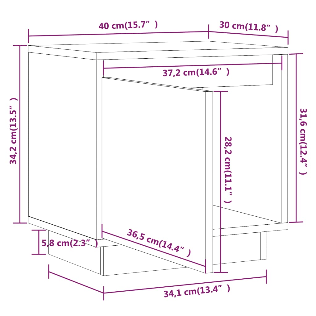 Yöpöydät 2 kpl 40x30x40 cm täysi mänty - Sisustajankoti.fi