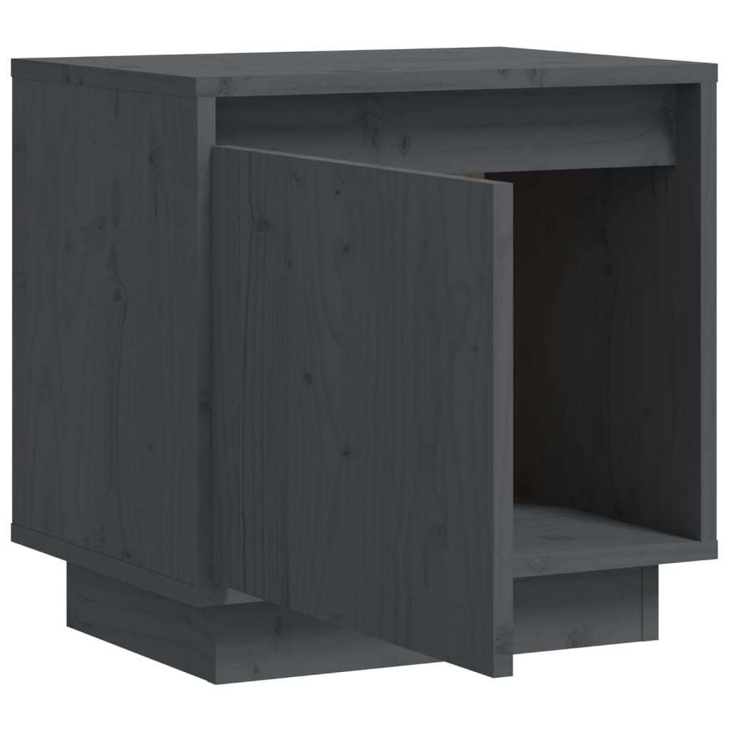 Yöpöytä harmaa 40x30x40 cm täysi mänty - Sisustajankoti.fi