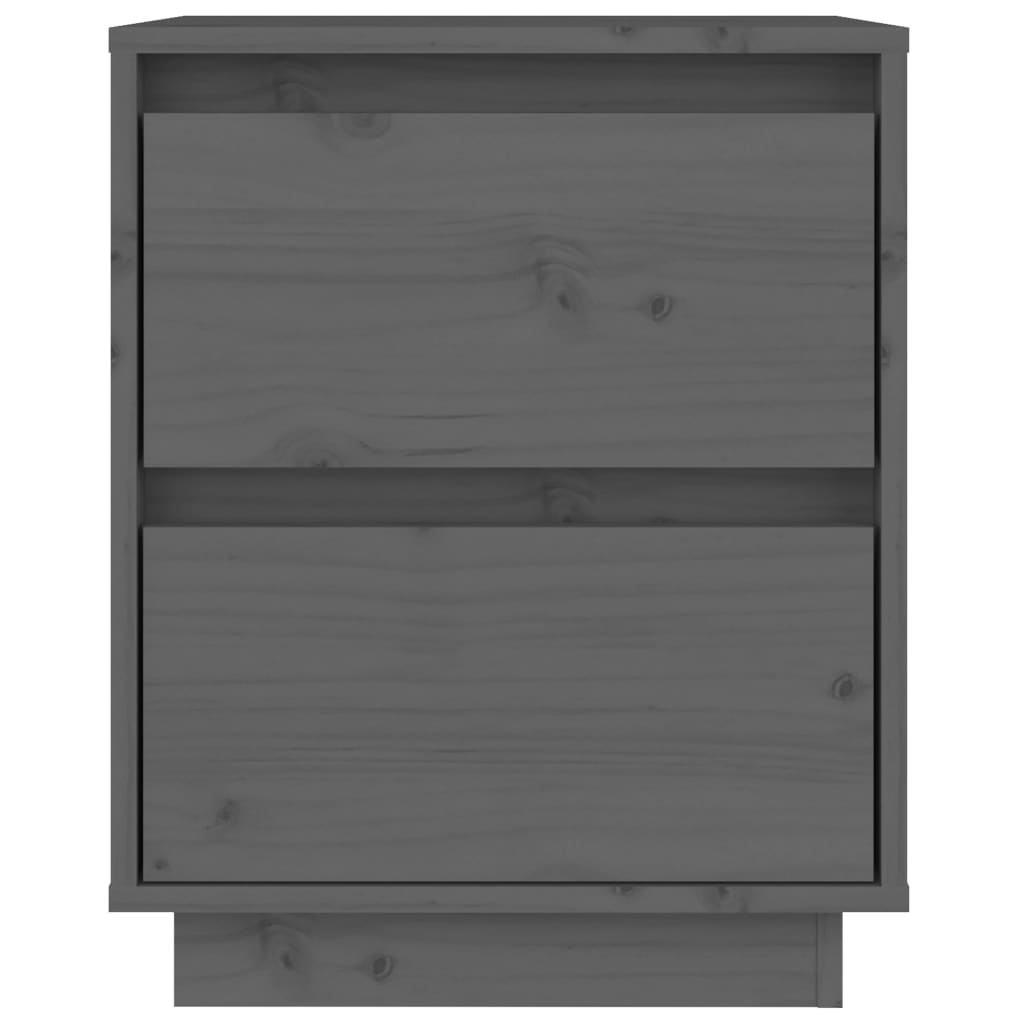 Yöpöydät 2 kpl harmaa 40x35x50 cm täysi mänty - Sisustajankoti.fi