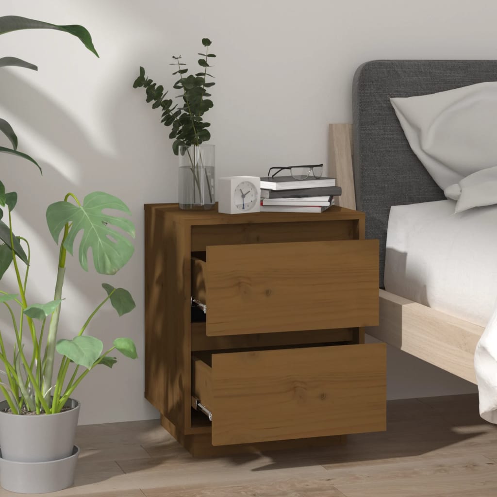 Yöpöytä hunajanruskea 40x35x50 cm täysi mänty - Sisustajankoti.fi