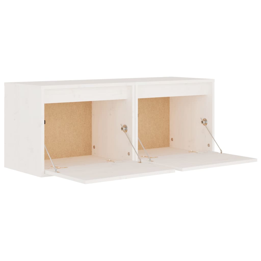 Seinäkaapit 2 kpl valkoinen 45x30x35 cm täysi mänty - Sisustajankoti.fi