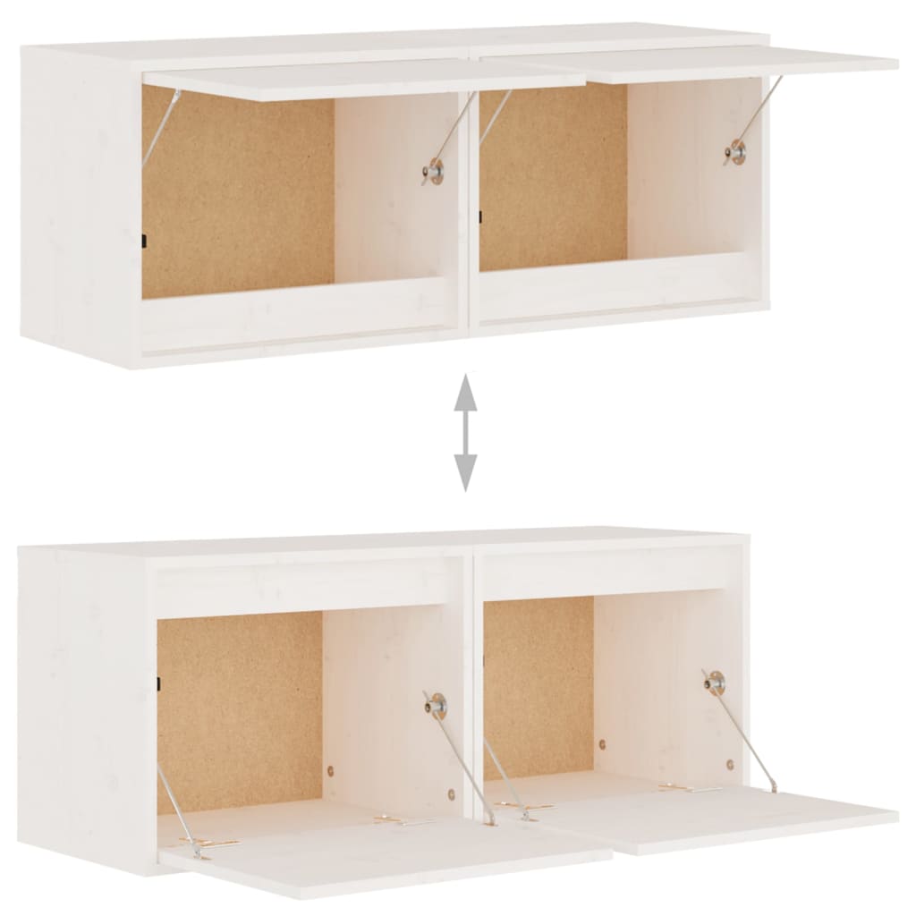 Seinäkaapit 2 kpl valkoinen 45x30x35 cm täysi mänty - Sisustajankoti.fi