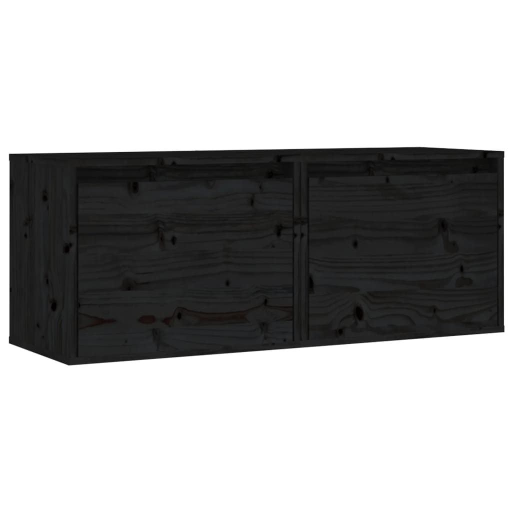 Seinäkaapit 2 kpl musta 45x30x35 cm täysi mänty - Sisustajankoti.fi