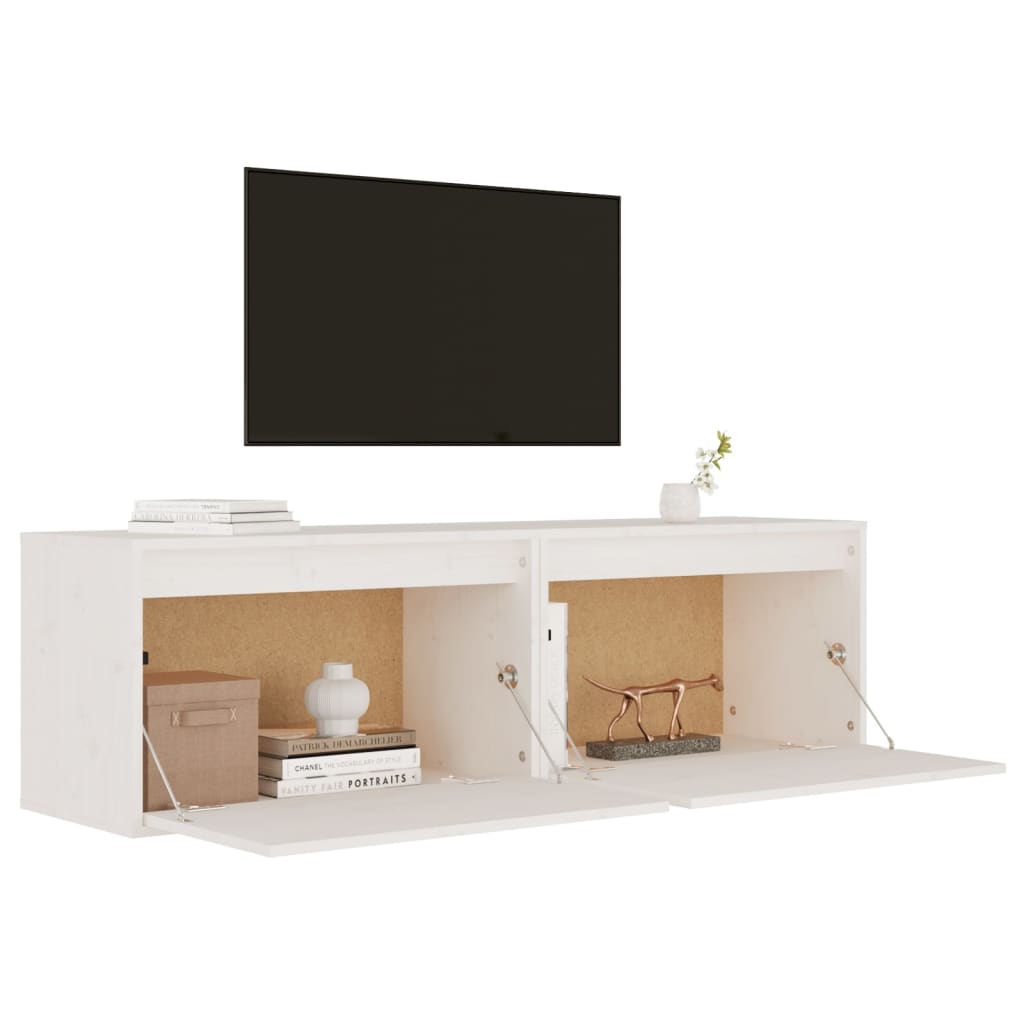 Seinäkaapit 2 kpl valkoinen 60x30x35 cm täysi mänty - Sisustajankoti.fi