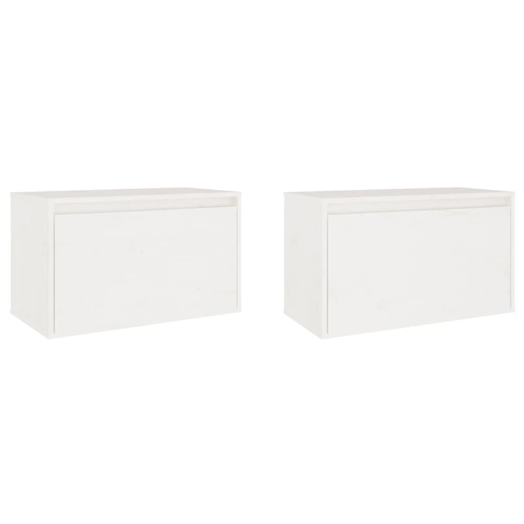 Seinäkaapit 2 kpl valkoinen 60x30x35 cm täysi mänty - Sisustajankoti.fi