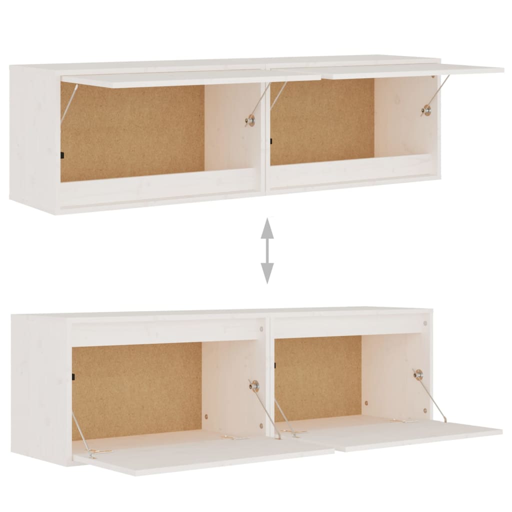Seinäkaapit 2 kpl valkoinen 60x30x35 cm täysi mänty - Sisustajankoti.fi