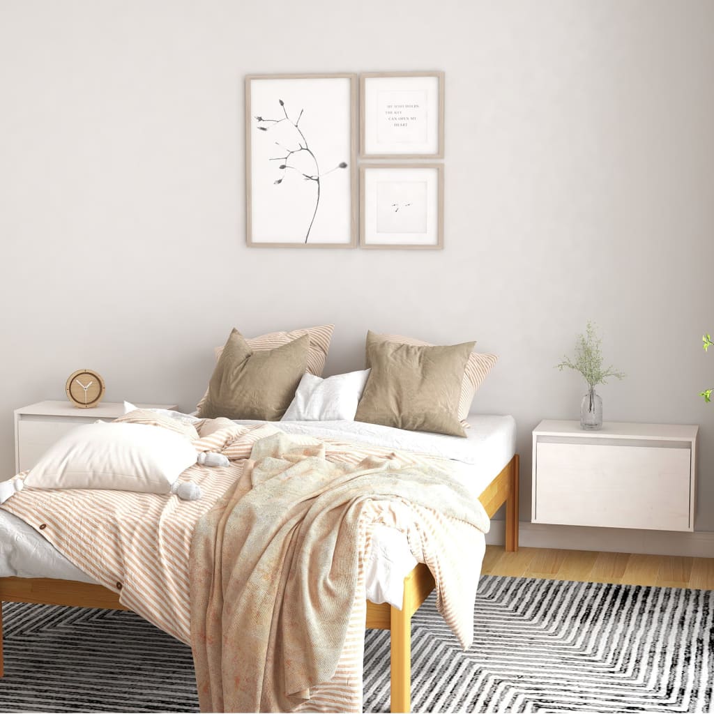 Seinäkaapit 2 kpl valkoinen 60x30x35 cm täysi mänty - Sisustajankoti.fi