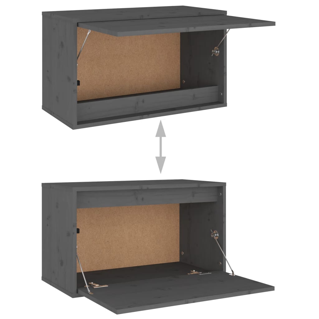 Seinäkaappi harmaa 60x30x35 cm täysi mänty - Sisustajankoti.fi