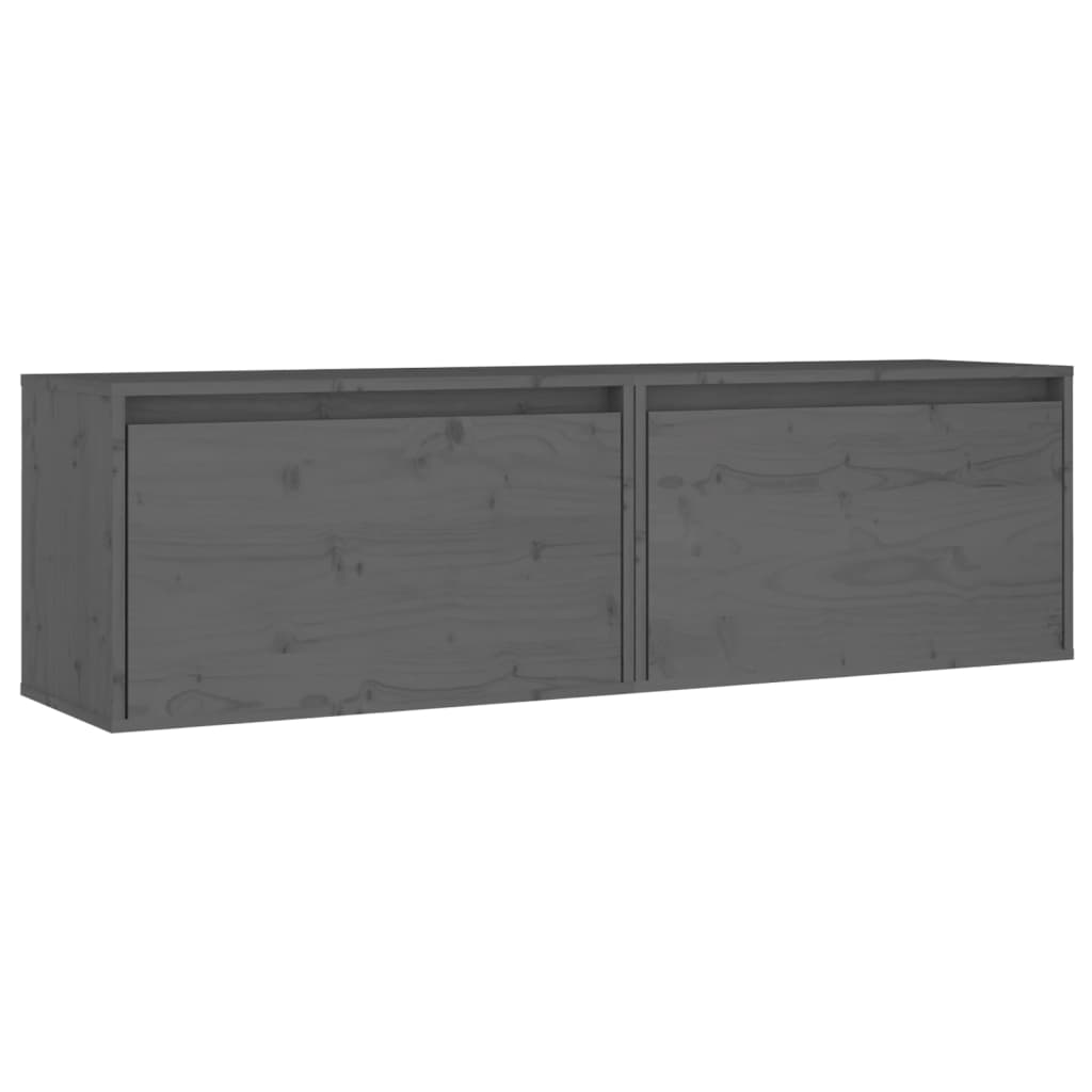 Seinäkaapit 2 kpl harmaa 60x30x35 cm täysi mänty - Sisustajankoti.fi