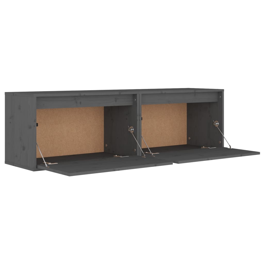 Seinäkaapit 2 kpl harmaa 60x30x35 cm täysi mänty - Sisustajankoti.fi