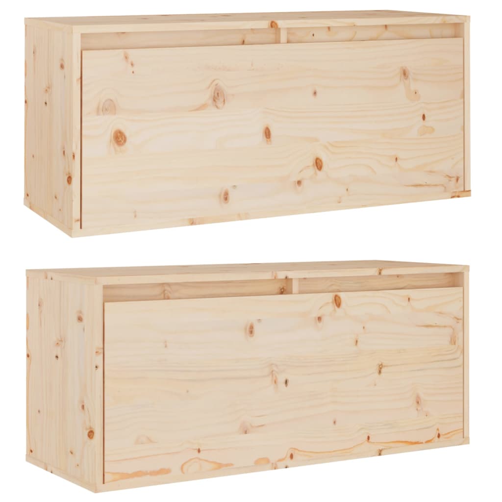 Seinäkaapit 2 kpl 80x30x35 cm täysi mänty - Sisustajankoti.fi