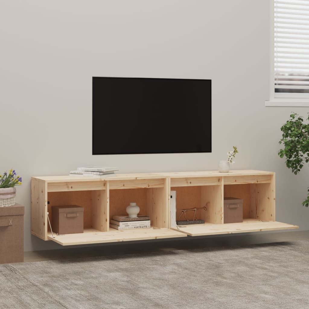 Seinäkaapit 2 kpl 80x30x35 cm täysi mänty - Sisustajankoti.fi