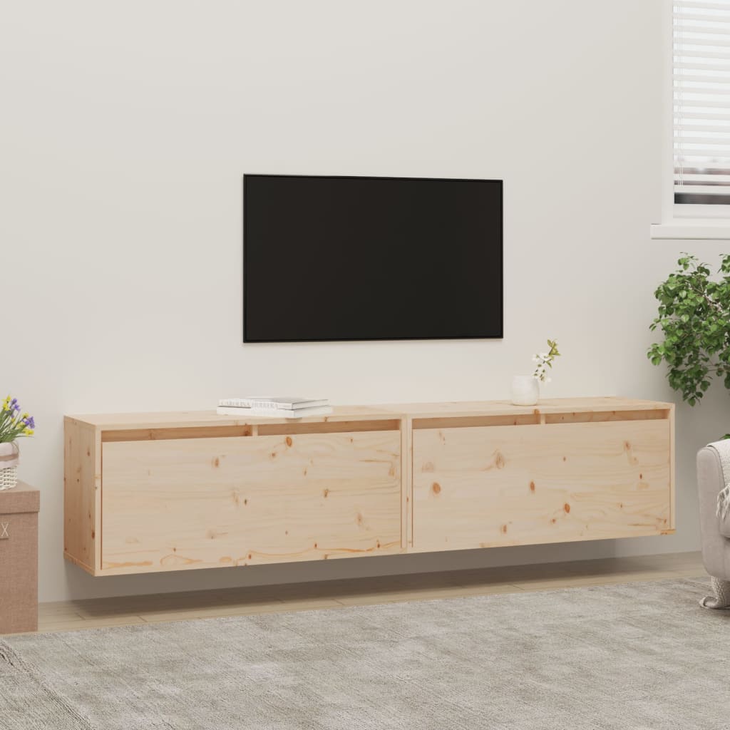 Seinäkaapit 2 kpl 80x30x35 cm täysi mänty - Sisustajankoti.fi