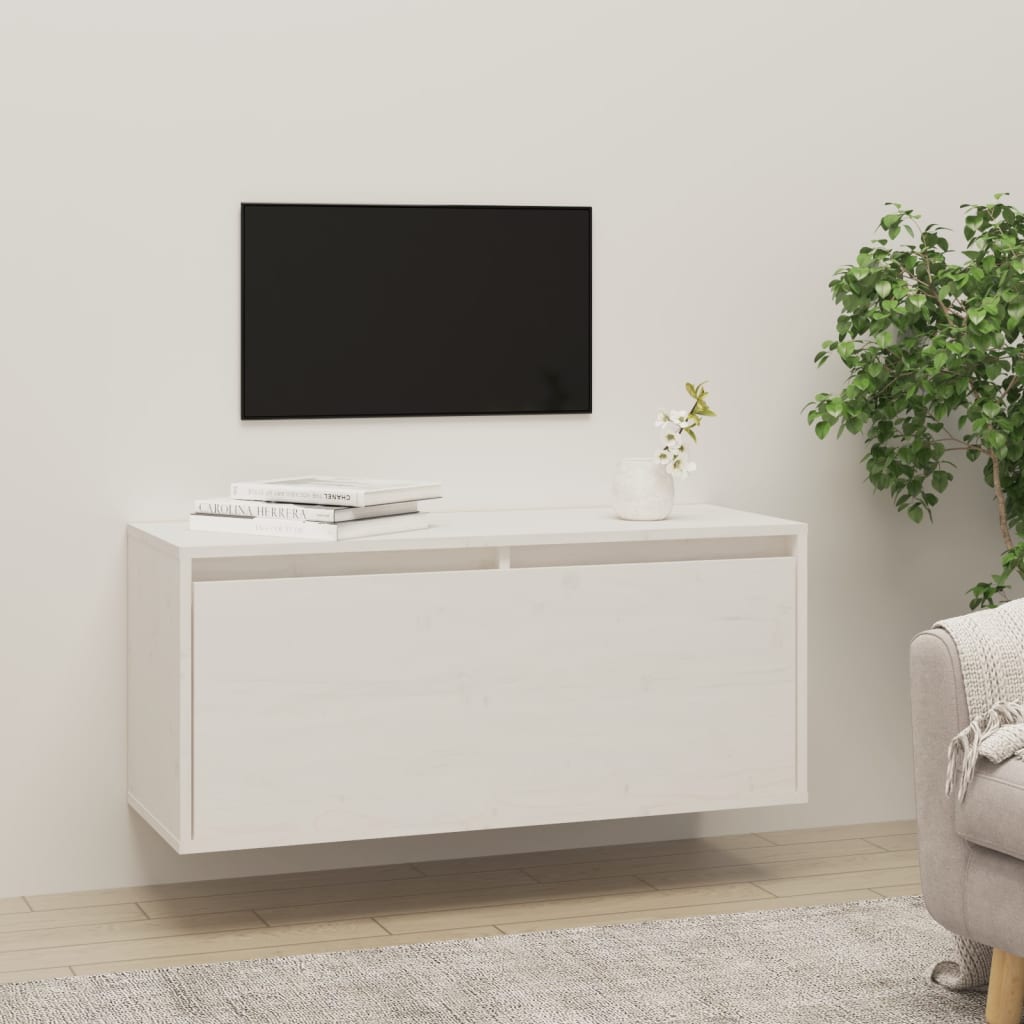 Seinäkaappi valkoinen 80x30x35 cm täysi mänty - Sisustajankoti.fi