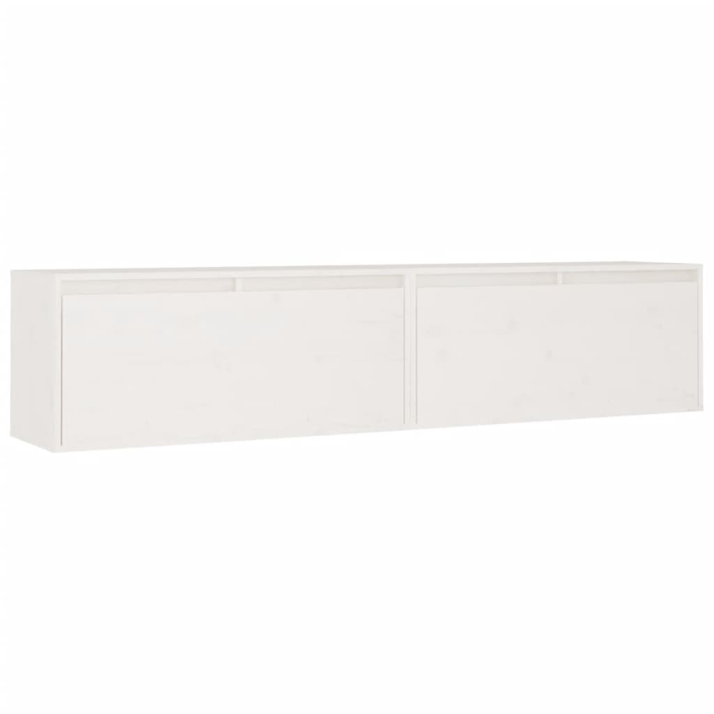 Seinäkaapit 2 kpl valkoinen 80x30x35 cm täysi mänty - Sisustajankoti.fi