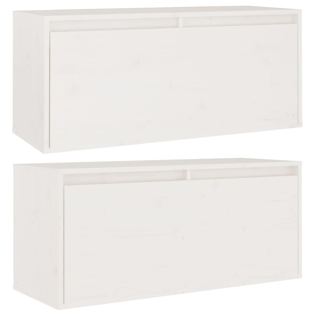 Seinäkaapit 2 kpl valkoinen 80x30x35 cm täysi mänty - Sisustajankoti.fi