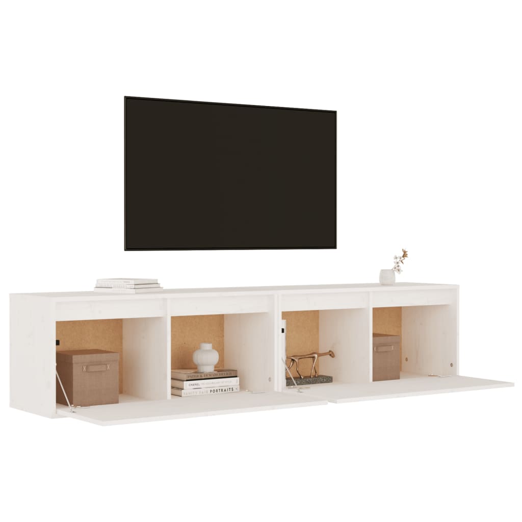 Seinäkaapit 2 kpl valkoinen 80x30x35 cm täysi mänty - Sisustajankoti.fi