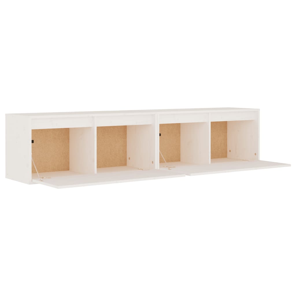 Seinäkaapit 2 kpl valkoinen 80x30x35 cm täysi mänty - Sisustajankoti.fi