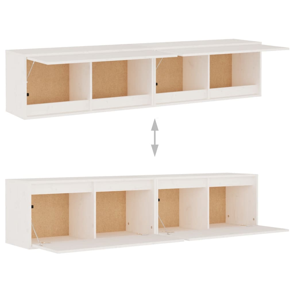Seinäkaapit 2 kpl valkoinen 80x30x35 cm täysi mänty - Sisustajankoti.fi
