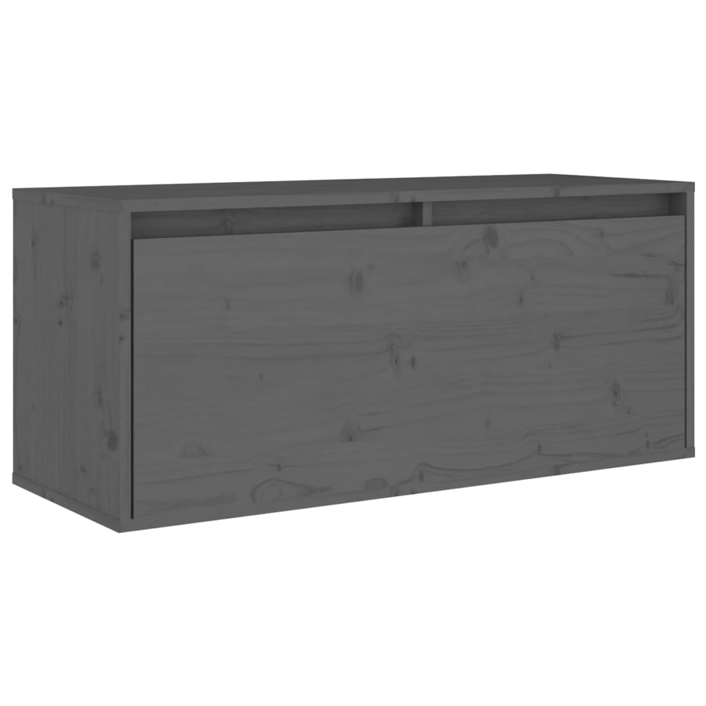 Seinäkaappi harmaa 80x30x35 cm täysi mänty - Sisustajankoti.fi