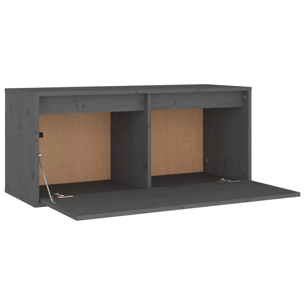 Seinäkaappi harmaa 80x30x35 cm täysi mänty - Sisustajankoti.fi