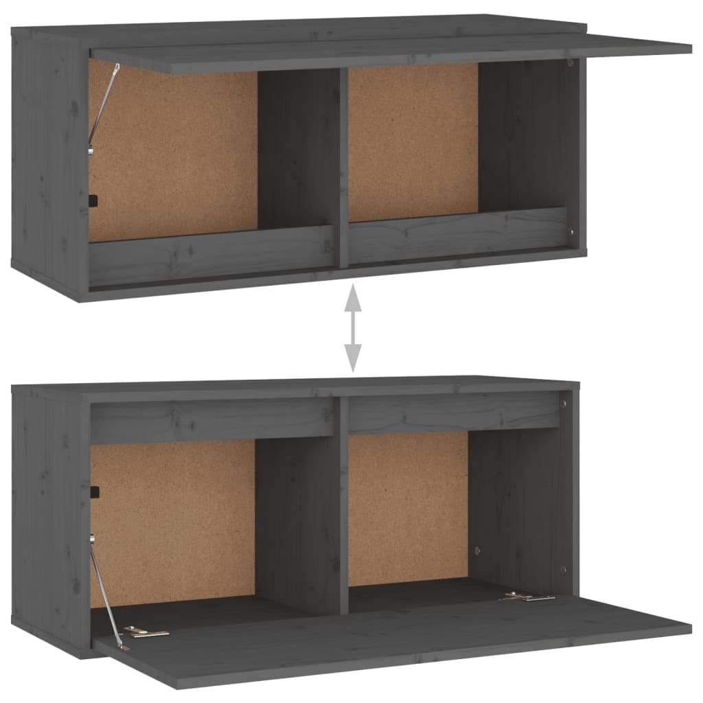 Seinäkaappi harmaa 80x30x35 cm täysi mänty - Sisustajankoti.fi