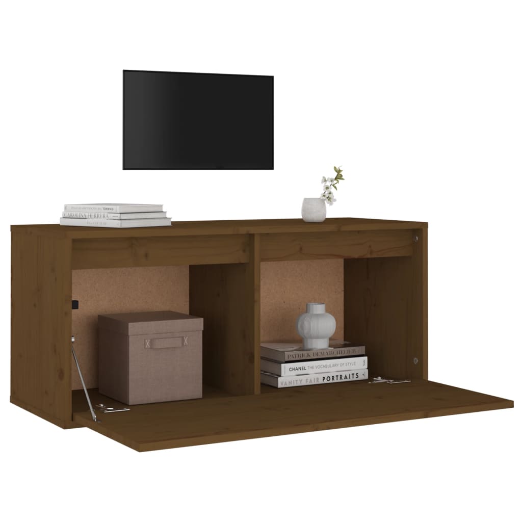 Seinäkaappi hunajanruskea 80x30x35 cm täysi mänty - Sisustajankoti.fi