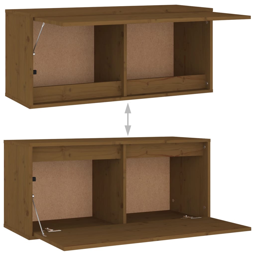 Seinäkaappi hunajanruskea 80x30x35 cm täysi mänty - Sisustajankoti.fi