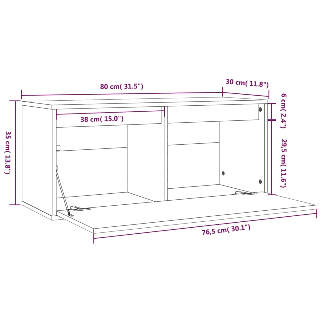 Seinäkaappi hunajanruskea 80x30x35 cm täysi mänty - Sisustajankoti.fi