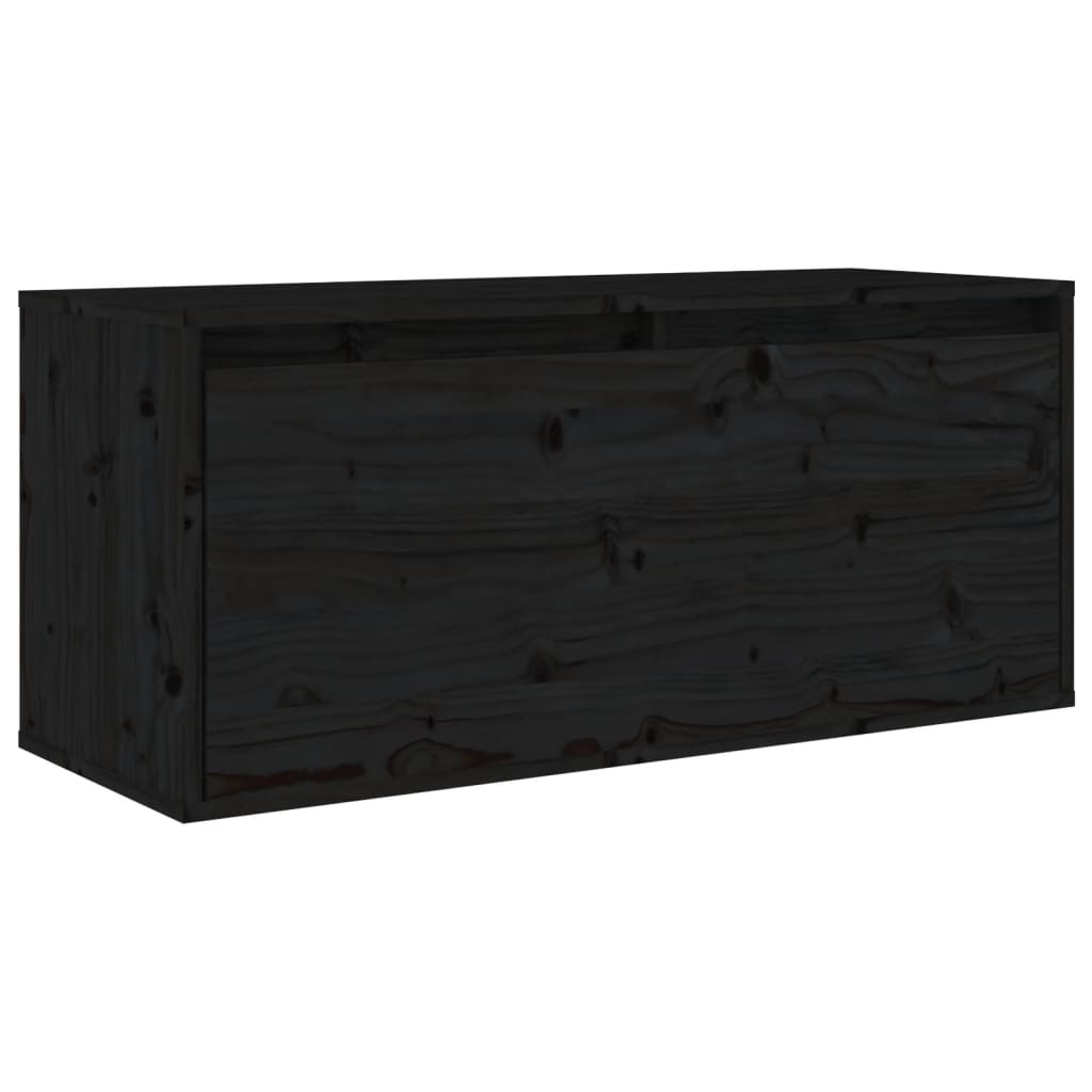 Seinäkaappi musta 80x30x35 cm täysi mänty - Sisustajankoti.fi