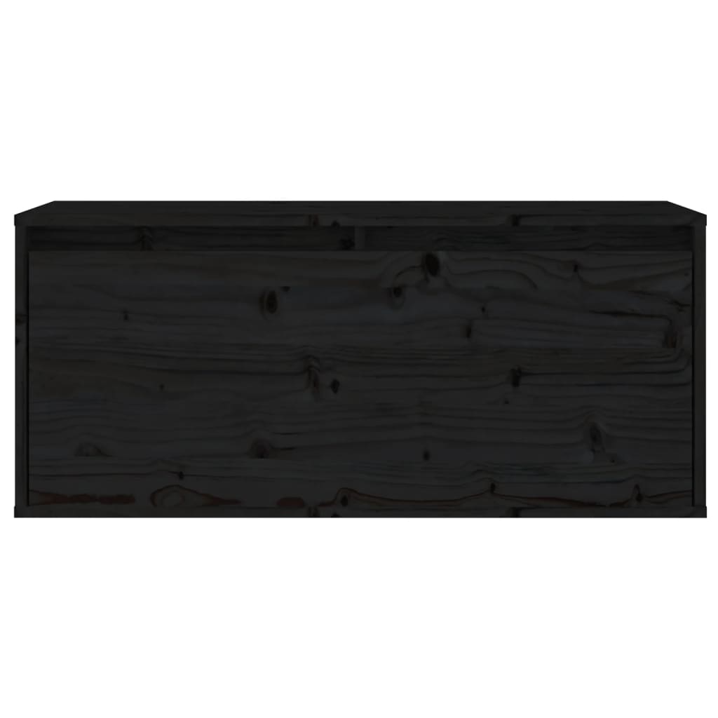 Seinäkaappi musta 80x30x35 cm täysi mänty - Sisustajankoti.fi