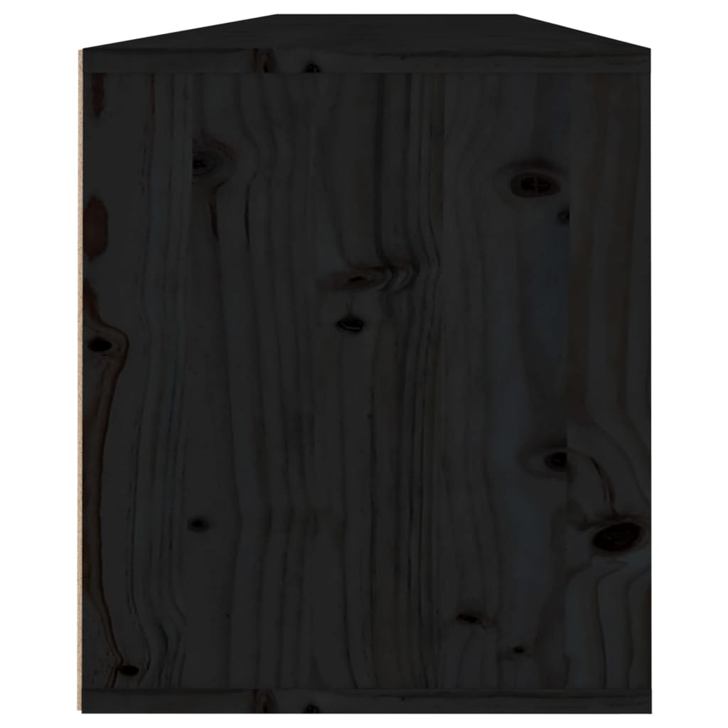 Seinäkaapit 2 kpl musta 80x30x35 cm täysi mänty - Sisustajankoti.fi
