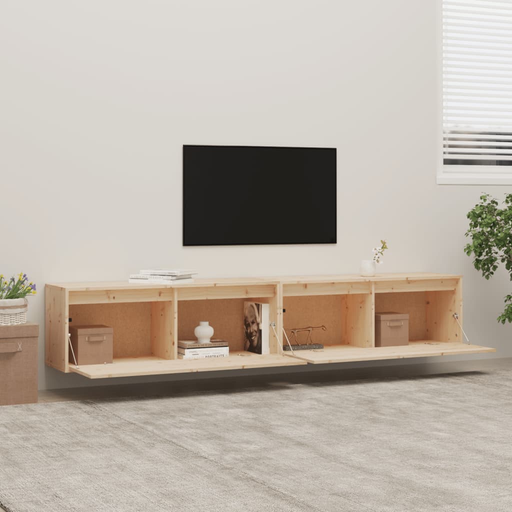 Seinäkaapit 2 kpl 100x30x35 cm täysi mänty - Sisustajankoti.fi