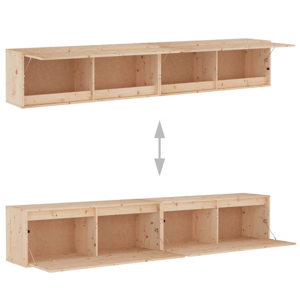 Seinäkaapit 2 kpl 100x30x35 cm täysi mänty - Sisustajankoti.fi