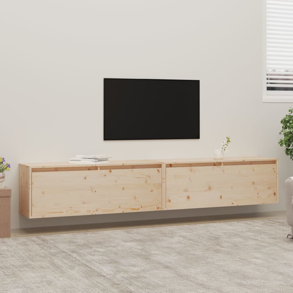 Seinäkaapit 2 kpl 100x30x35 cm täysi mänty - Sisustajankoti.fi