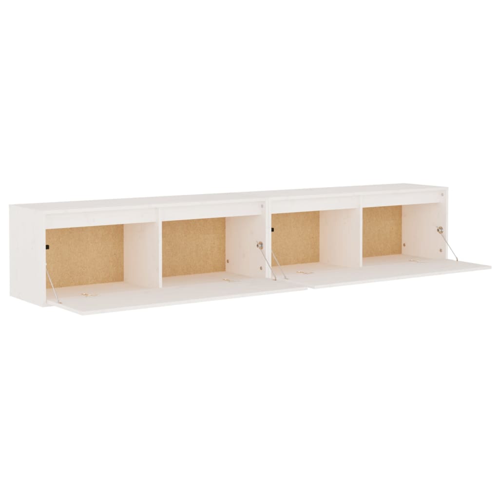 Seinäkaapit 2 kpl valkoinen 100x30x35 cm täysi mänty - Sisustajankoti.fi
