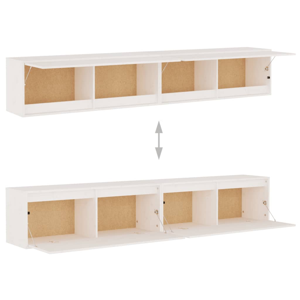 Seinäkaapit 2 kpl valkoinen 100x30x35 cm täysi mänty - Sisustajankoti.fi