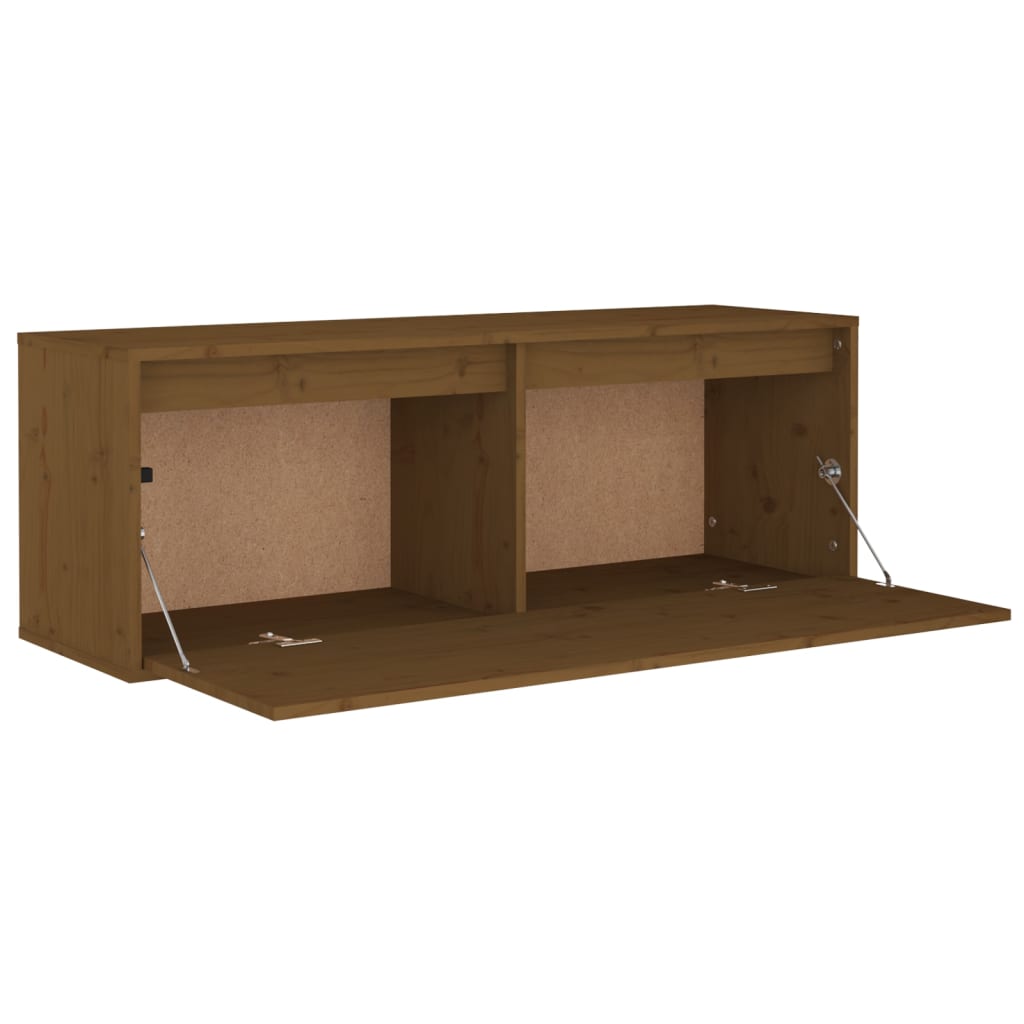 Seinäkaappi hunajanruskea 100x30x35 cm täysi mänty - Sisustajankoti.fi